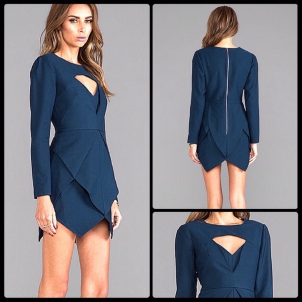 Finders Keepers Teal Last Goodbye Mini Dress Medium
